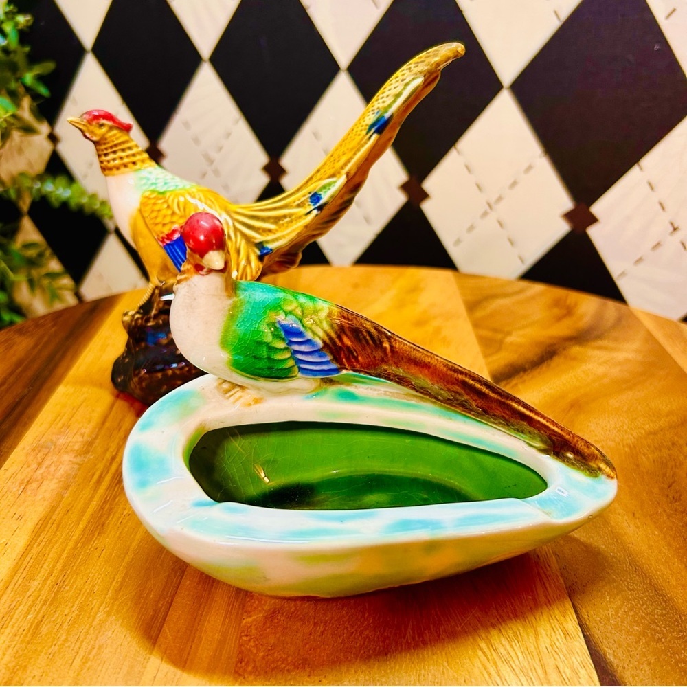 Collectible‎ Birds Pair Ceramic Beswick Pottery Ashtray & Pheasant Figurine - Picture 8 of 9